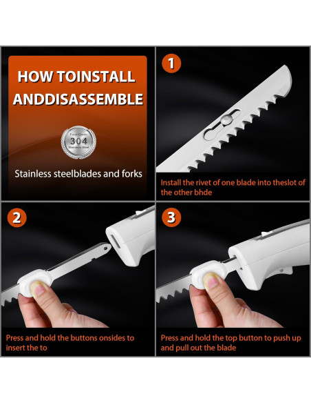 Cuchillo Eléctrico HousesAid con 2 Cuchillas de Acero Inoxidable