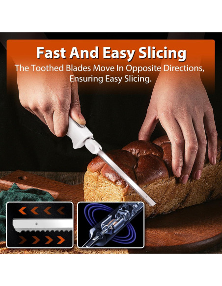 Cuchillo Eléctrico HousesAid con 2 Cuchillas de Acero Inoxidable