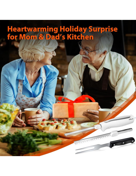 Cuchillo Eléctrico HousesAid con 2 Cuchillas de Acero Inoxidable