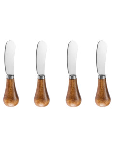 4 Cuchillos de Mantequilla JLEivvi de Acero Inoxidable y Madera