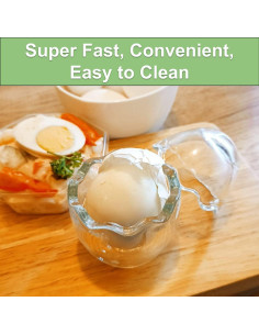 Pelador de Huevos Duros WIOMI de Vidrio Transparente, Manual 2