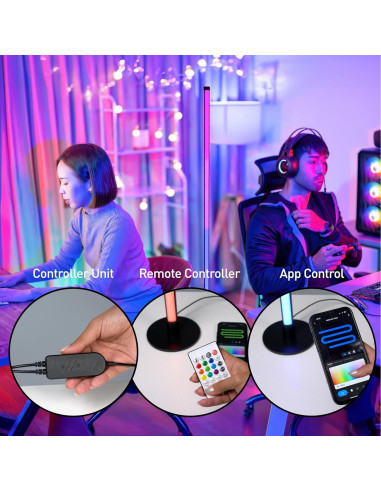 Lámpara de Pie Inteligente RGB Lytup, Control Remoto, 12W