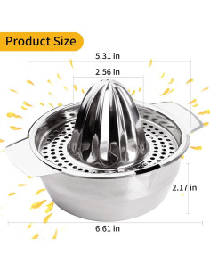 Exprimidor Manual de Limón KINMINGZHU Acero Inoxidable 17cm 2
