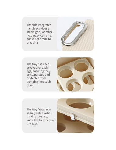 Contenedor de Almacenamiento de Huevos Tiersphere 30 Huevos