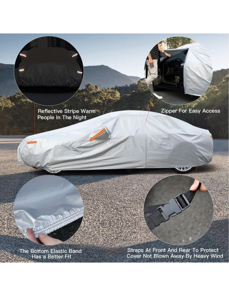 Cubierta de Coche Kayme 6 Capas Impermeable para Sedán