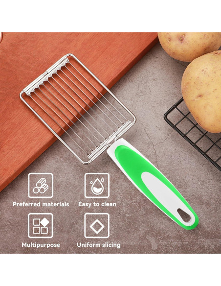Cortador de Huevos y Queso Cyrank Verde 10 Rebanadas Acero Inoxidable