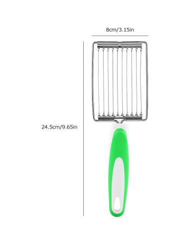 Cortador de Huevos y Queso Cyrank Verde 10 Rebanadas Acero Inoxidable