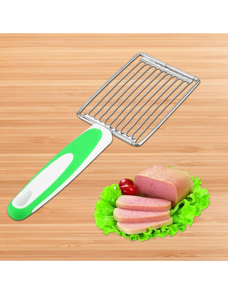 Cortador de Huevos y Queso Cyrank Verde 10 Rebanadas Acero Inoxidable