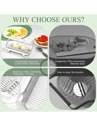 Cortador de Huevos y Frutas IOYTX - Aluminio y Acero Inoxidable