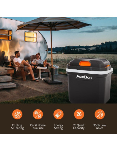 Enfriador y Calentador AooDen 26L 12V/24V y 110V AC Portátil