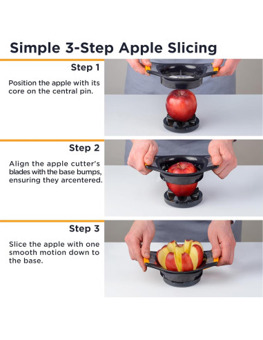 Cortador y Descorazonador de Manzanas Deiss Lux 10.8 cm Acero Inoxidable