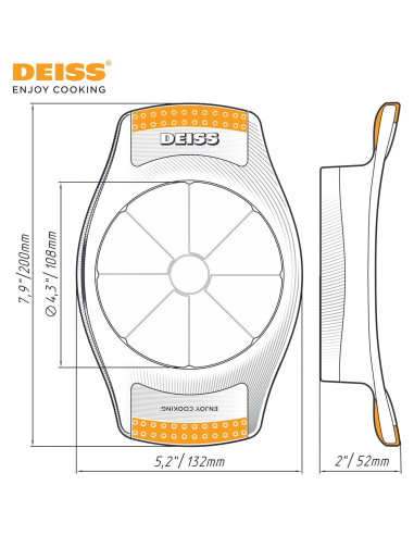 Cortador y Descorazonador de Manzanas Deiss Lux 10.8 cm Acero Inoxidable