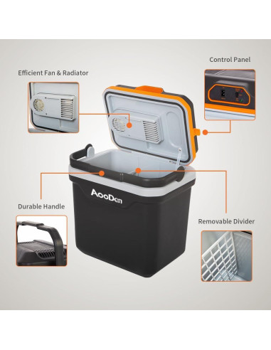 Enfriador y Calentador AooDen 26L 12V/24V y 110V AC Portátil