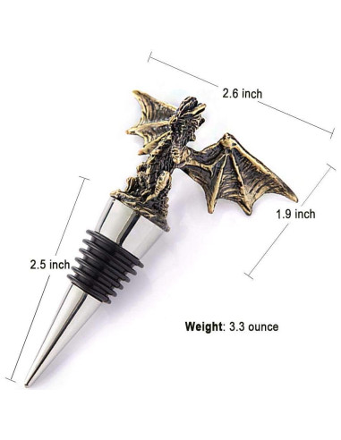 Tapón Decorativo de Dragón Cacukap - Diseño Gótico para Vino