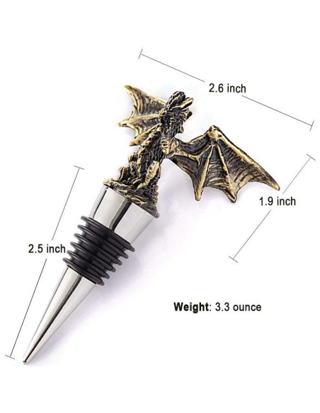 Tapón Decorativo de Dragón Cacukap - Diseño Gótico para Vino