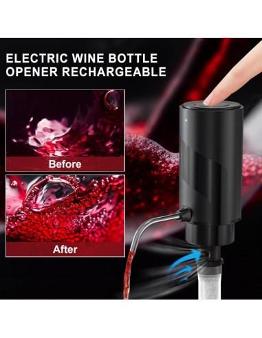 Set de abridor de vino eléctrico 4 en 1 SOUKENGEN negro