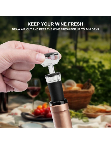 Set de abridor de vino eléctrico 4 en 1 SOUKENGEN negro