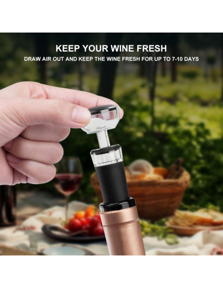 Set de abridor de vino eléctrico 4 en 1 SOUKENGEN negro