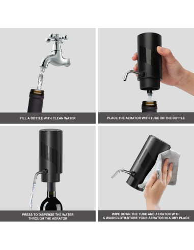 Set de abridor de vino eléctrico 4 en 1 SOUKENGEN negro