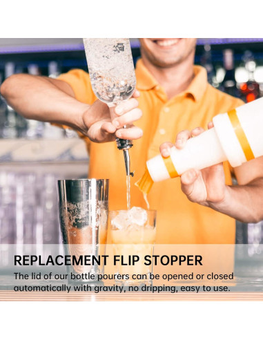 12 Vertedores de Licor eispap Acero Inoxidable con Tapas