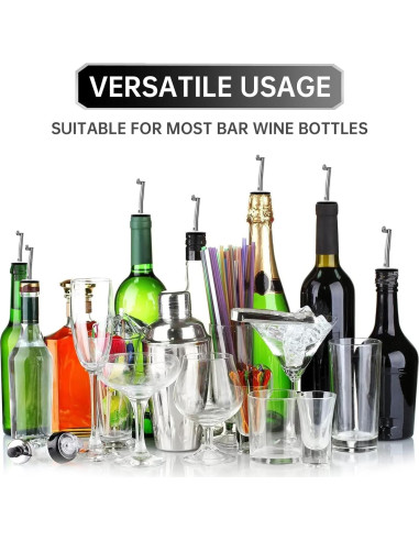 12 Vertedores de Licor eispap Acero Inoxidable con Tapas