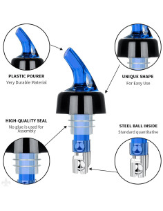 Set de 12 Vertedores Automáticos SuproBarware 30ml para Bebidas 2