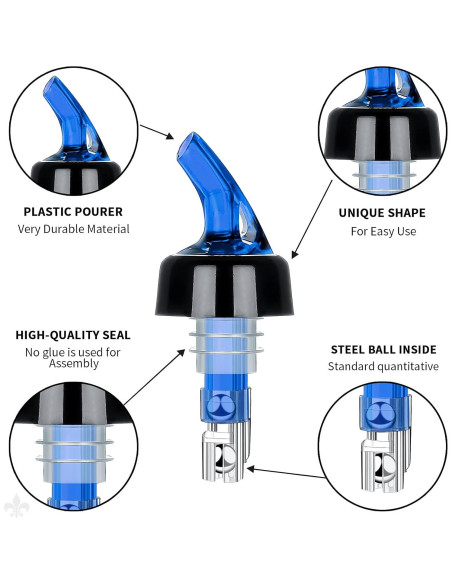 Set de 12 Vertedores Automáticos SuproBarware 30ml para Bebidas