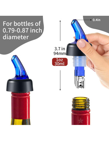 Set de 12 Vertedores Automáticos SuproBarware 30ml para Bebidas