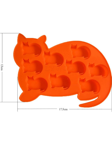 Bandeja de Hielo de Silicona LYWOO en Forma de Gato - 2 Piezas