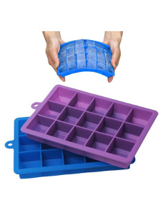 Bandejas de Hielo de Silicona Szxc - 2 Piezas 15 Cubos 17.78x12.7cm