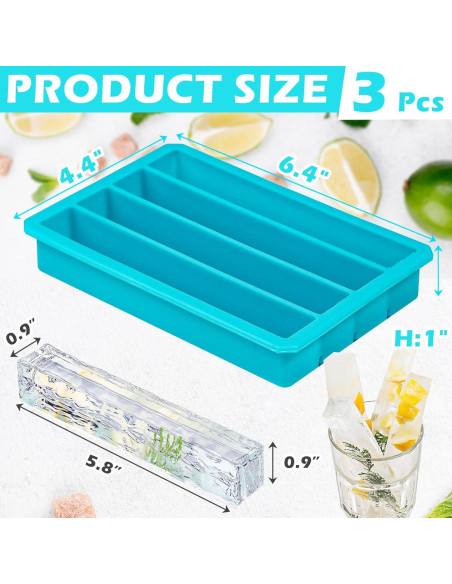 Bandejas de Hielo de Silicona Webake 12 Cavidades Azul
