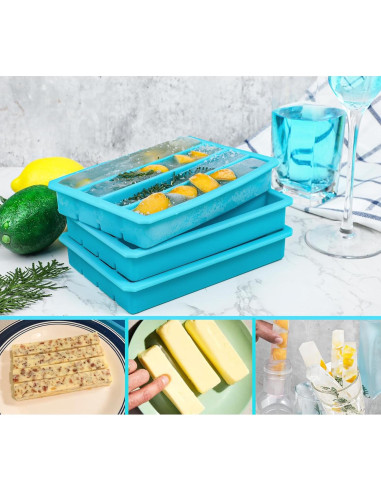 Bandejas de Hielo de Silicona Webake 12 Cavidades Azul