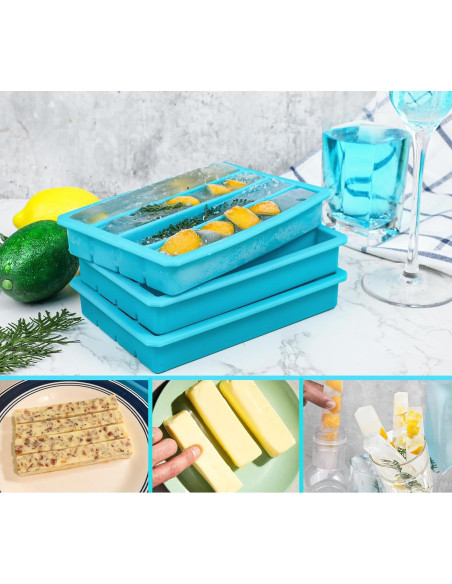 Bandejas de Hielo de Silicona Webake 12 Cavidades Azul