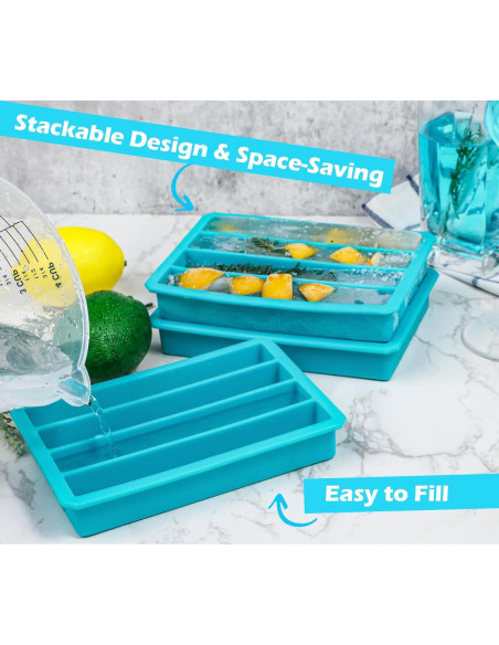 Bandejas de Hielo de Silicona Webake 12 Cavidades Azul