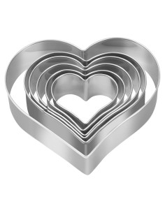 Juego de Cortadores de Galletas Corazón SOSOHOME - 6 Piezas