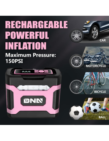 Inflador de Neumáticos Digital DNA MOTORING Rosa 12V