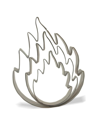 Conjunto de Cortadores de Galletas Keewah Llama de Fuego - 3 Piezas - Acero Inoxidable