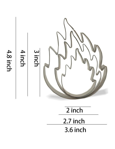 Conjunto de Cortadores de Galletas Keewah Llama de Fuego - 3 Piezas - Acero Inoxidable