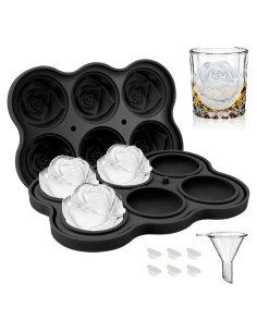 Bandeja de Hielo en Forma de Rosa CAMKYDE 6 Cavidades 2 Pulgadas