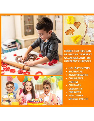 Conjunto de 108 Cortadores de Galletas de Plástico Multicolor