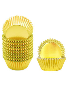 Forros de Cupcake de Papel Oro Qiqee 300 Unidades Resistentes