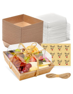 Paquete de 50 Cajas de Charcutería Leafiew 5" Resistentes