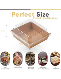 Paquete de 50 Cajas de Charcutería Leafiew 5" Resistentes 2