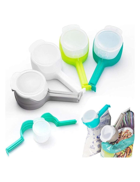 Juego de 4 Clips de Sellado para Alimentos Evo0024 - Colores Mixtos
