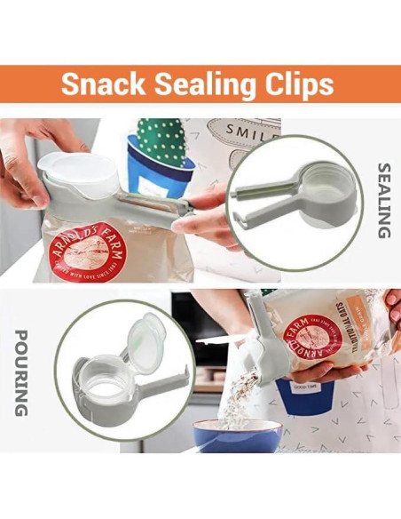 Juego de 4 Clips de Sellado para Alimentos Evo0024 - Colores Mixtos