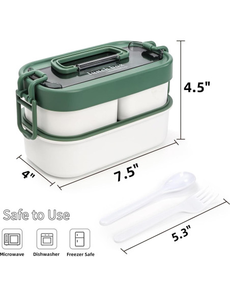 Juego de 3 Cajas Bento Apilables Covzoe - A prueba de Fugas