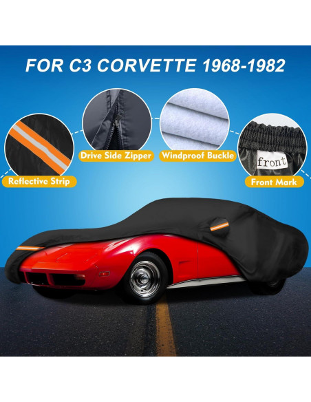 Cubierta de Coche QUNSUNUS para C3 Corvette 1968-1982 6 Capas