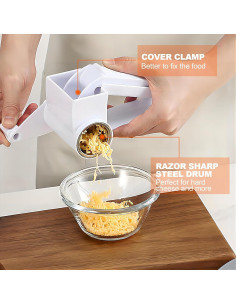 Rallador de Queso Rotativo Toyitte Blanco Ergonómico 2