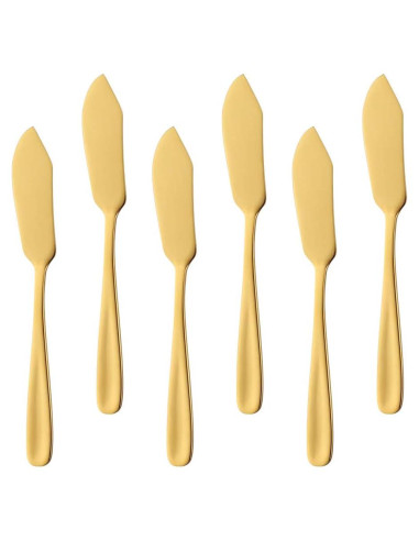Set de 6 Cuchillos de Mantequilla Bisda Acero Inoxidable Dorado