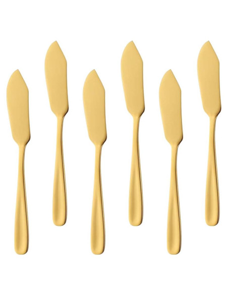 Set de 6 Cuchillos de Mantequilla Bisda Acero Inoxidable Dorado